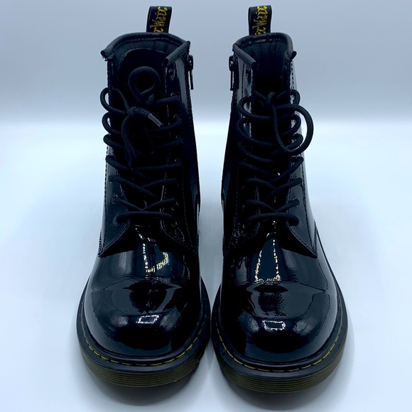 Dr. Martens Shoes - DR. MARTENS Black Patent Leather Lace Up Boots, 7